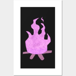 Pink Starry Flame Posters and Art